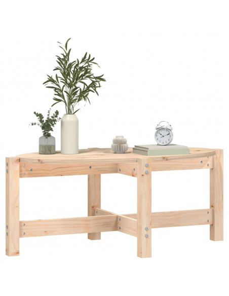 Tavolino da Salotto 87x48x35 cm in Legno Massello di Pino