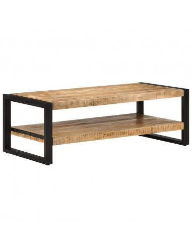 Tavolino da Salotto 120x55x40 cm in Legno Massello di Mango