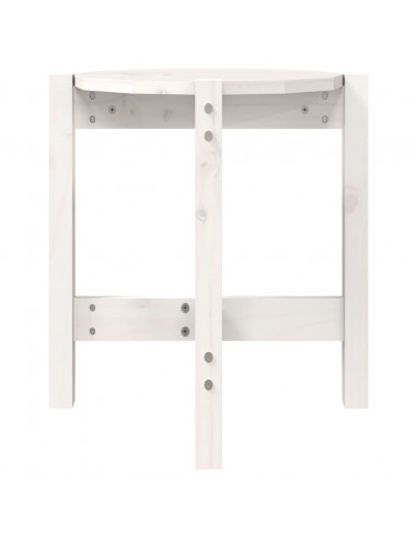 Tavolino da Salotto Bianco Ø 42,5x45 cm Legno Massello di Pino