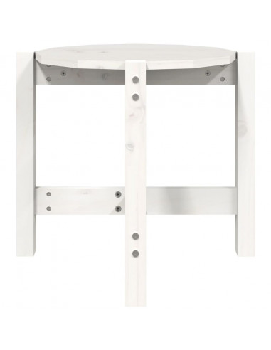 Tavolino da Salotto Bianco Ø 52,5x45 cm Legno Massello di Pino