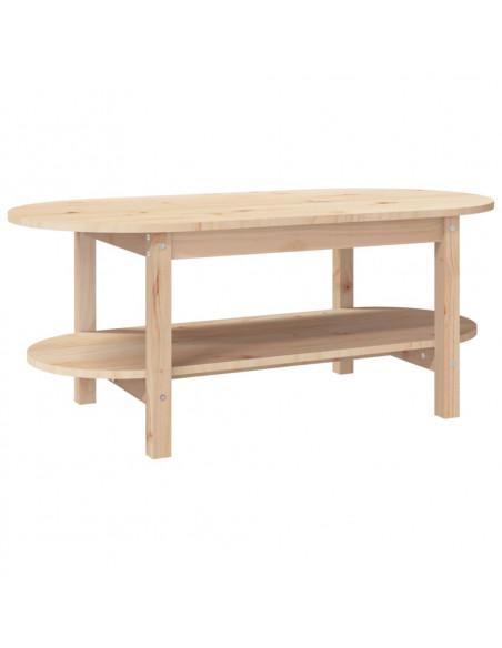 Tavolino da Salotto 110x55x45 cm Legno Massello di Pino