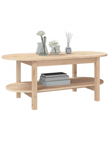 Tavolino da Salotto 110x55x45 cm Legno Massello di Pino