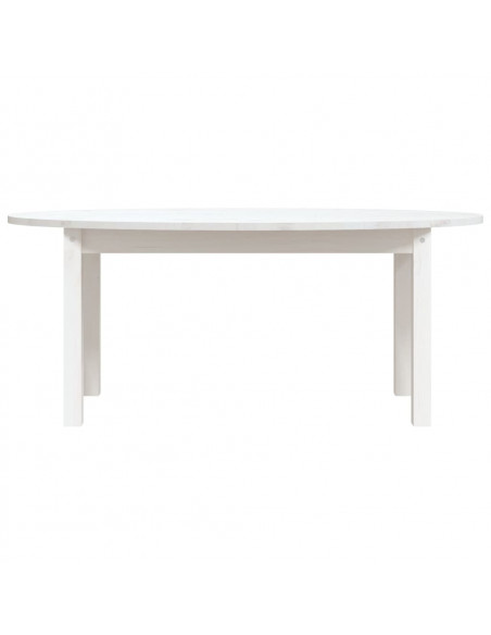 Tavolino da Salotto Bianco 110x55x45 cm Legno Massello di Pino
