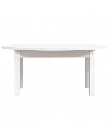 Tavolino da Salotto Bianco 80x40x35 cm Legno Massello di Pino