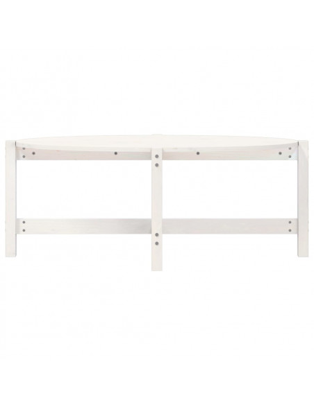 Tavolino da Salotto Bianco 118x63x45 cm Legno Massello di Pino