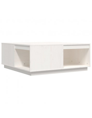 Tavolino da Salotto Bianco100x101x40,5cm Legno Massello di Pino