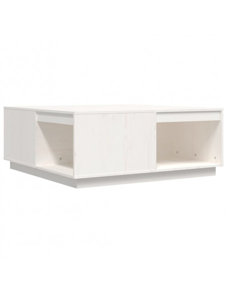 Tavolino da Salotto Bianco100x101x40,5cm Legno Massello di Pino