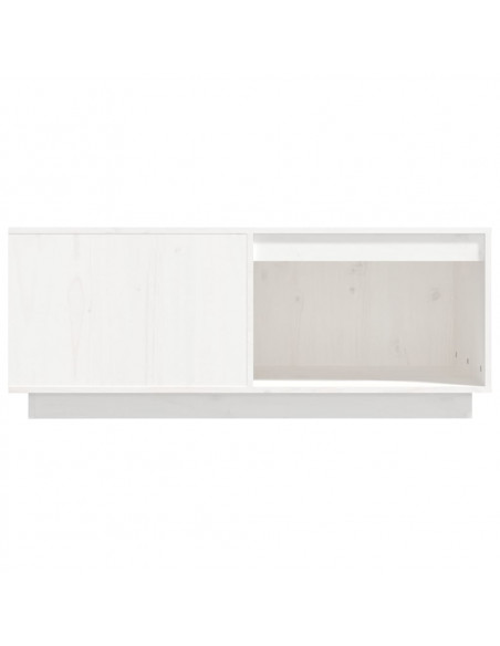 Tavolino da Salotto Bianco100x101x40,5cm Legno Massello di Pino