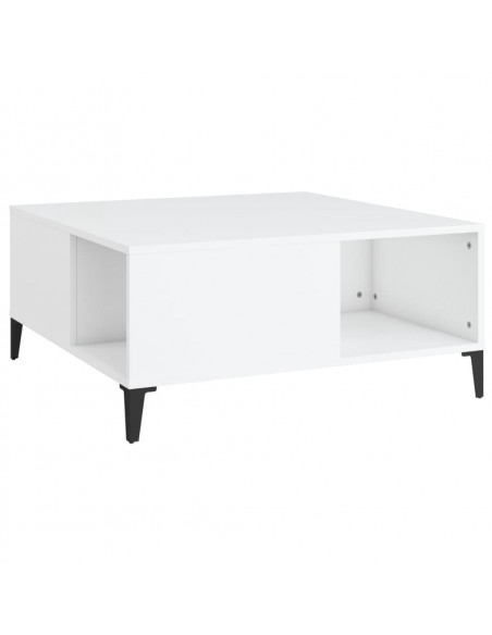 Tavolino da Salotto Bianco 80x80x36,5 cm in Legno Multistrato