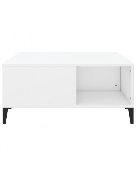 Tavolino da Salotto Bianco 80x80x36,5 cm in Legno Multistrato