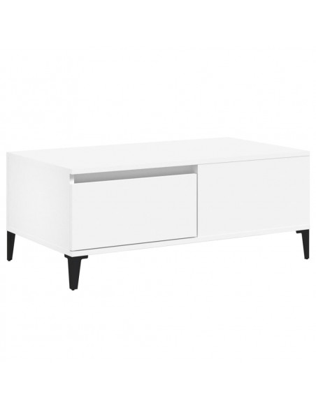 Tavolino da Salotto Bianco 90x50x36,5 cm in Legno Multistrato