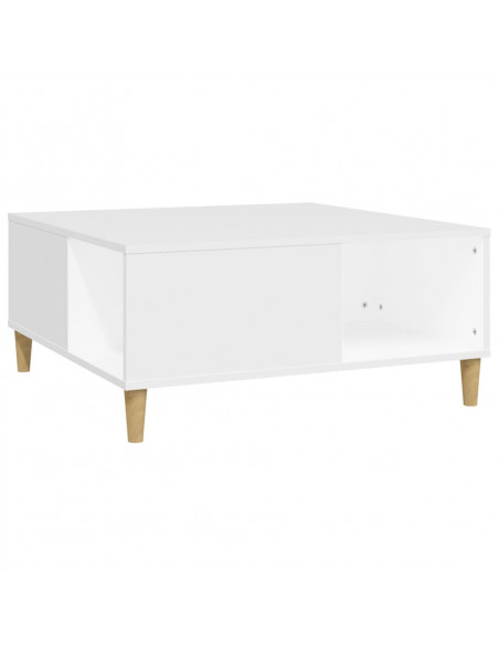 Tavolino da Salotto Bianco 80x80x36,5 cm in Legno Multistrato