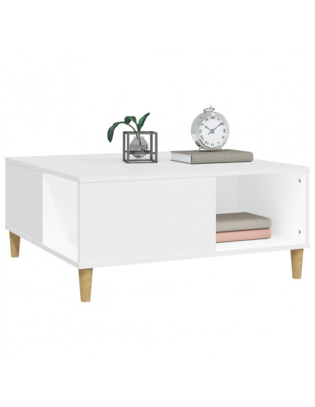 Tavolino da Salotto Bianco 80x80x36,5 cm in Legno Multistrato