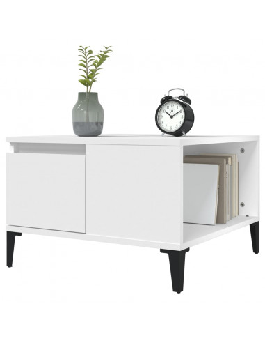 Tavolino da Salotto Bianco 55x55x36,5 cm in Legno Multistrato