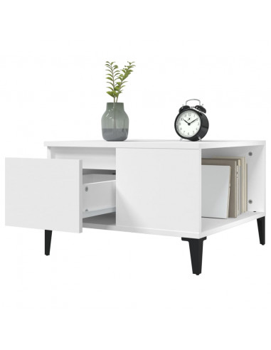 Tavolino da Salotto Bianco 55x55x36,5 cm in Legno Multistrato