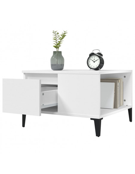 Tavolino da Salotto Bianco 55x55x36,5 cm in Legno Multistrato