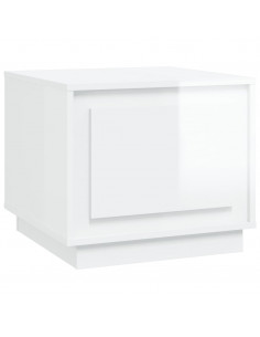 Tavolino da Salotto Bianco Lucido 51x50x44 cm Legno Multistrato 2