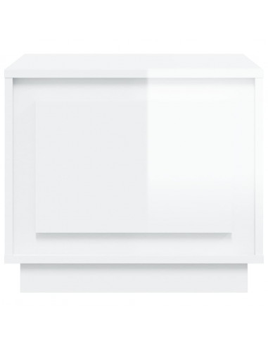 Tavolino da Salotto Bianco Lucido 51x50x44 cm Legno Multistrato