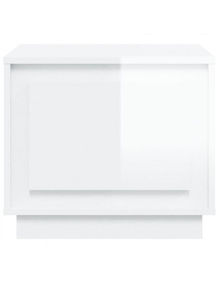 Tavolino da Salotto Bianco Lucido 51x50x44 cm Legno Multistrato