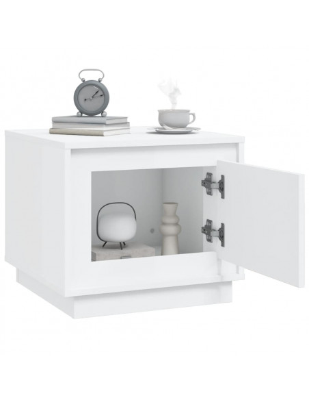 Tavolino da Salotto Bianco 51x50x44 cm in Legno Multistrato