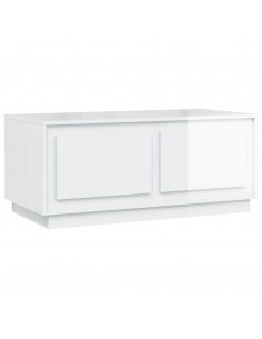 Tavolino da Salotto Bianco Lucido 102x50x44cm Legno Multistrato 2