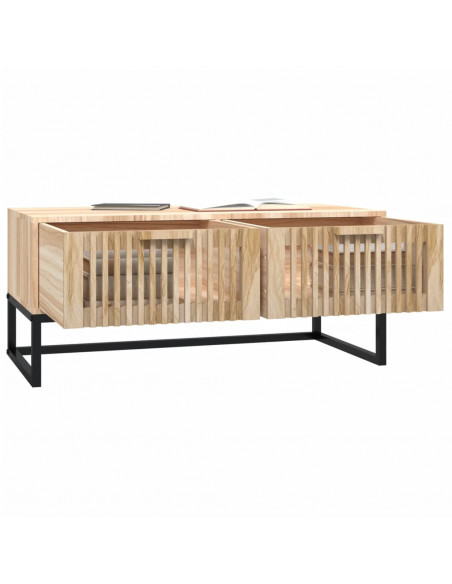 Tavolino da Salotto 80x40x35 cm Legno Multistrato e Ferro