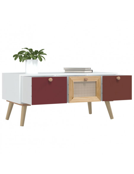 Tavolino da Salotto con Cassetti 80x40x35,5cm Legno Multistrato