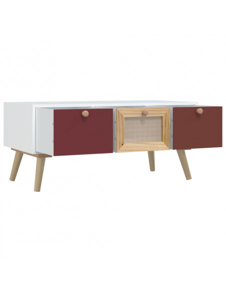 Tavolino da Salotto con Cassetti 80x40x35,5cm Legno Multistrato