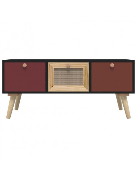 Tavolino da Salotto con Cassetti 80x40x35,5cm Legno Multistrato