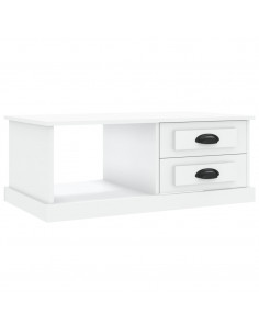 Tavolino da Salotto Bianco 90x50x35 cm in Legno Multistrato 2