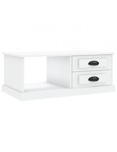Tavolino da Salotto Bianco 90x50x35 cm in Legno Multistrato