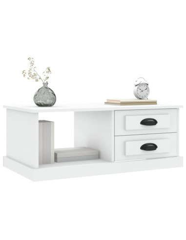 Tavolino da Salotto Bianco 90x50x35 cm in Legno Multistrato