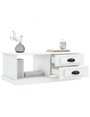 Tavolino da Salotto Bianco 90x50x35 cm in Legno Multistrato