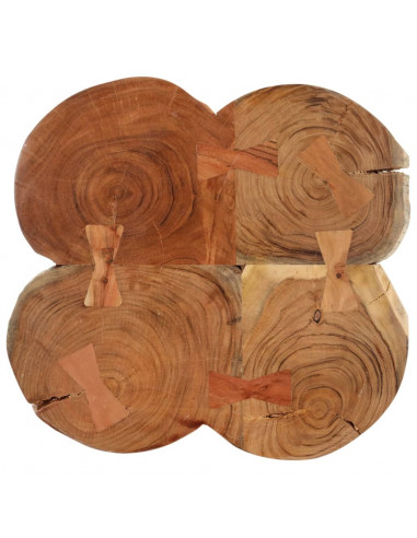 Tavolino 36 cm 4 Tronchi in Legno Massello di Acacia