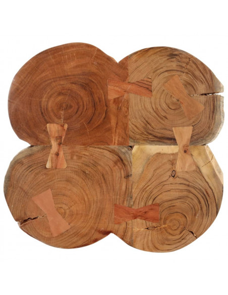 Tavolino 36 cm 4 Tronchi in Legno Massello di Acacia