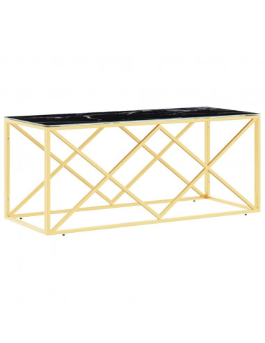 Tavolino da Salotto 110x45x45 cm in Acciaio Inox e Vetro