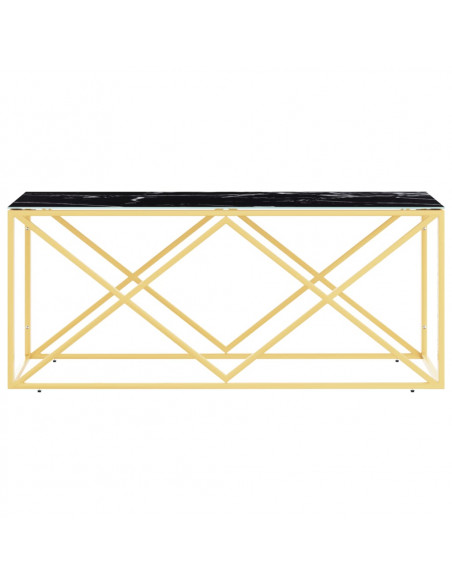 Tavolino da Salotto 110x45x45 cm in Acciaio Inox e Vetro