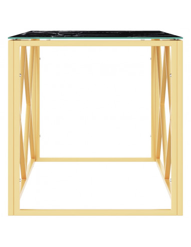 Tavolino da Salotto 110x45x45 cm in Acciaio Inox e Vetro