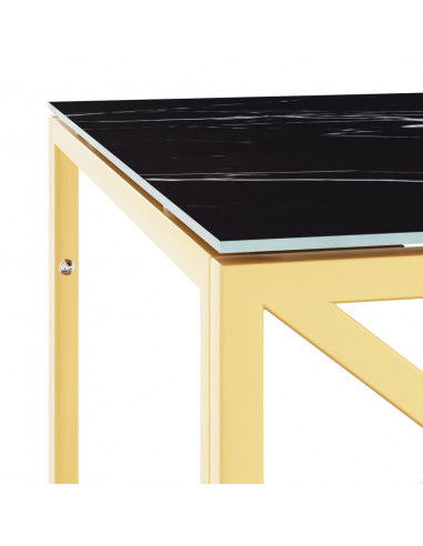 Tavolino da Salotto 110x45x45 cm in Acciaio Inox e Vetro