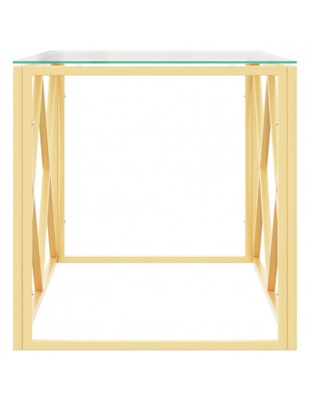 Tavolino da Salotto 110x45x45 cm in Acciaio Inox e Vetro