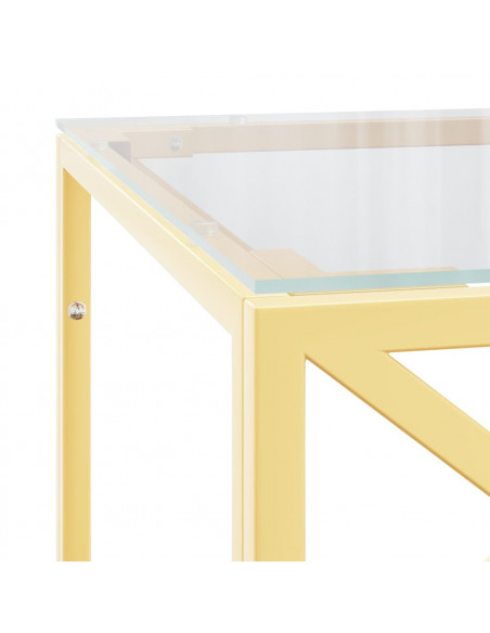 Tavolino da Salotto 110x45x45 cm in Acciaio Inox e Vetro