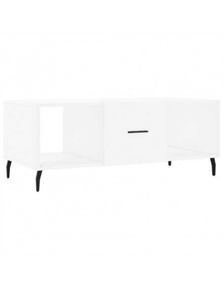 Tavolino da Salotto Bianco 102x50x40 cm in Legno Multistrato