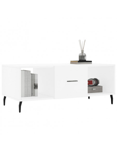 Tavolino da Salotto Bianco 102x50x40 cm in Legno Multistrato
