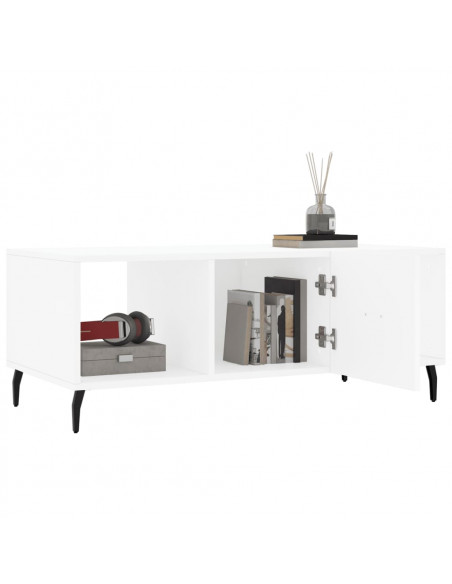 Tavolino da Salotto Bianco 102x50x40 cm in Legno Multistrato
