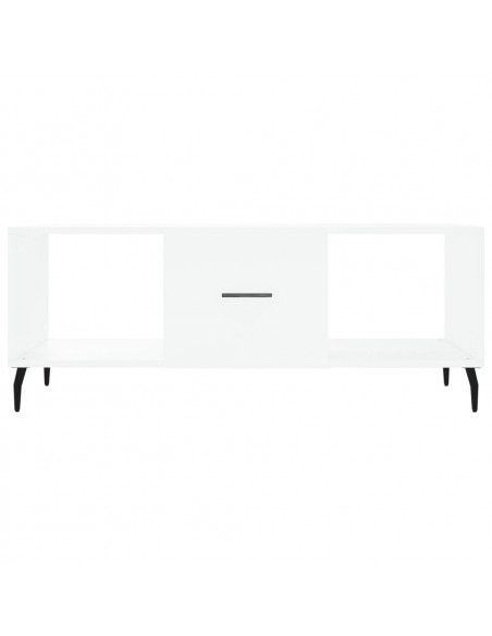Tavolino da Salotto Bianco 102x50x40 cm in Legno Multistrato