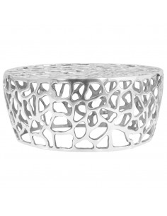 Tavolino da Caffè in Alluminio Pressofuso 70x30 cm Argento 2