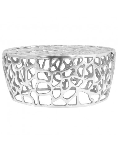 Tavolino da Caffè in Alluminio Pressofuso 70x30 cm Argento