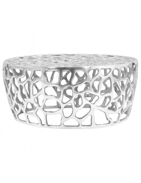 Tavolino da Caffè in Alluminio Pressofuso 70x30 cm Argento