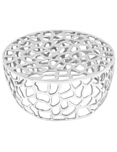 Tavolino da Caffè in Alluminio Pressofuso 70x30 cm Argento