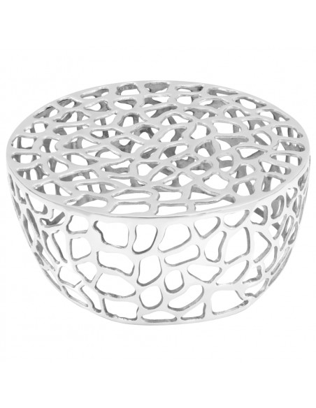 Tavolino da Caffè in Alluminio Pressofuso 70x30 cm Argento